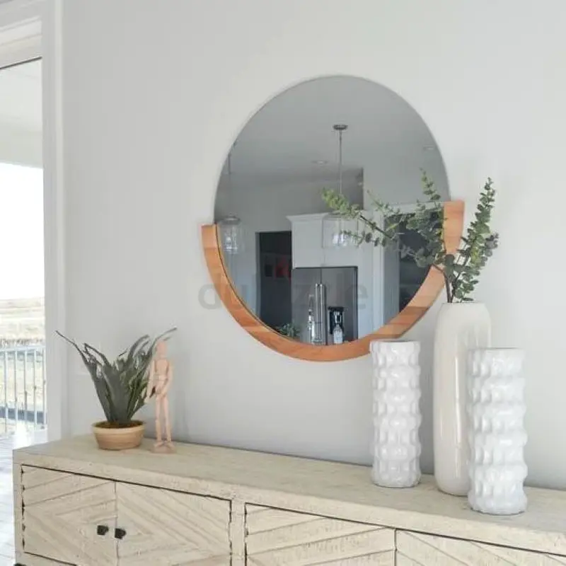 The ONE semicircle MIRRORs solid wood frame W82xH79 cm
