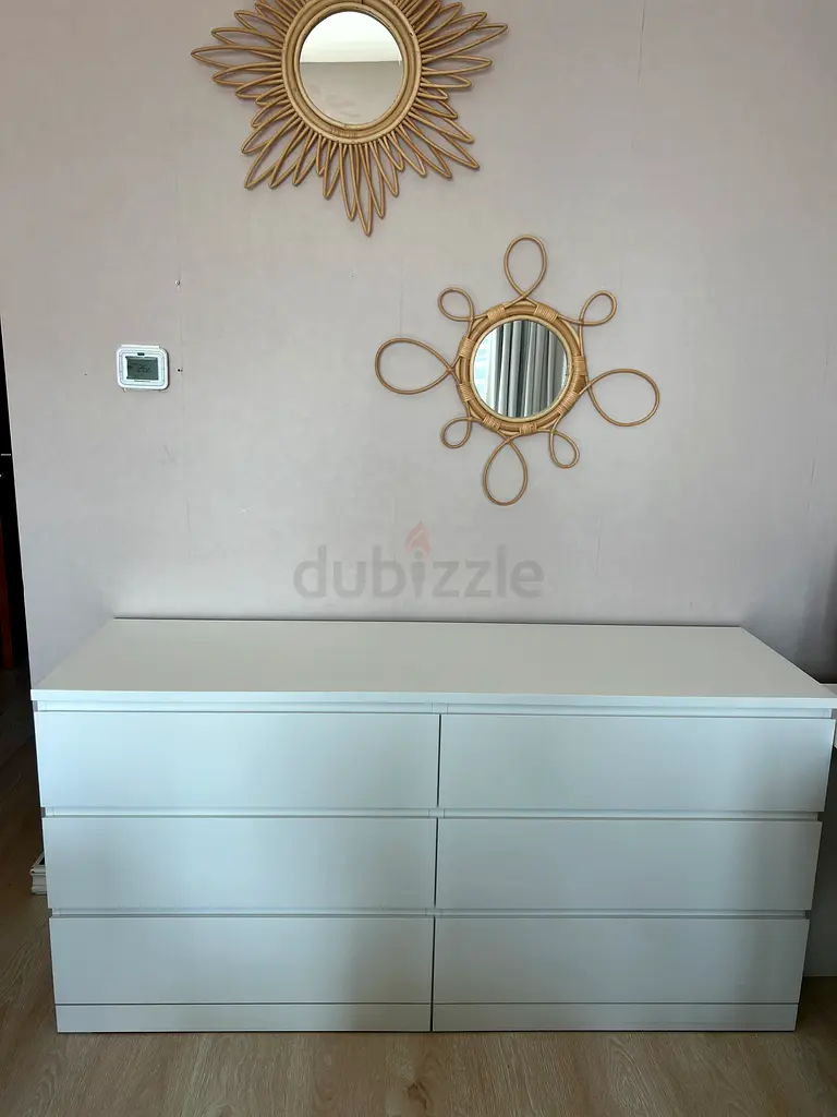 MALM Chest of 6 drawers, white, 160x78 cm