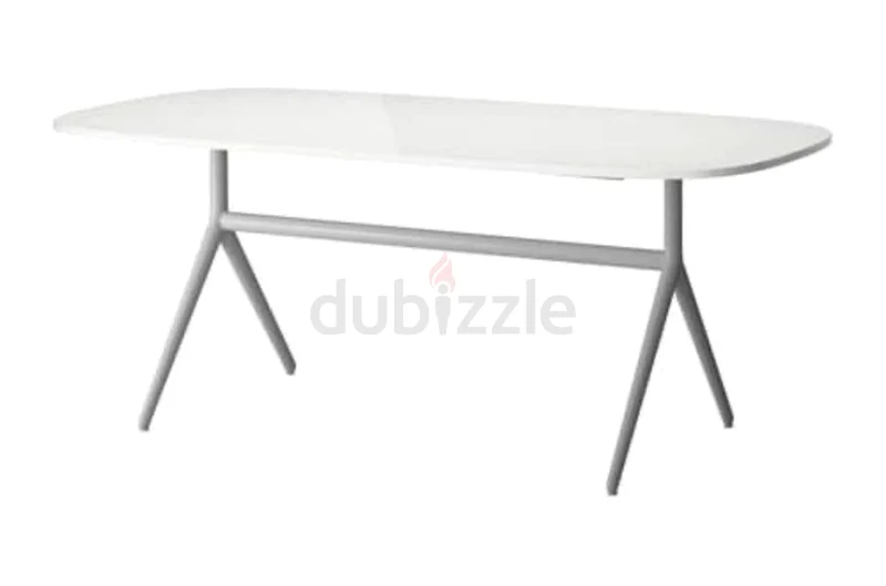 IKEA OPPEBY TABLE IN GLOSS WHITE OPPMANNA GRAY