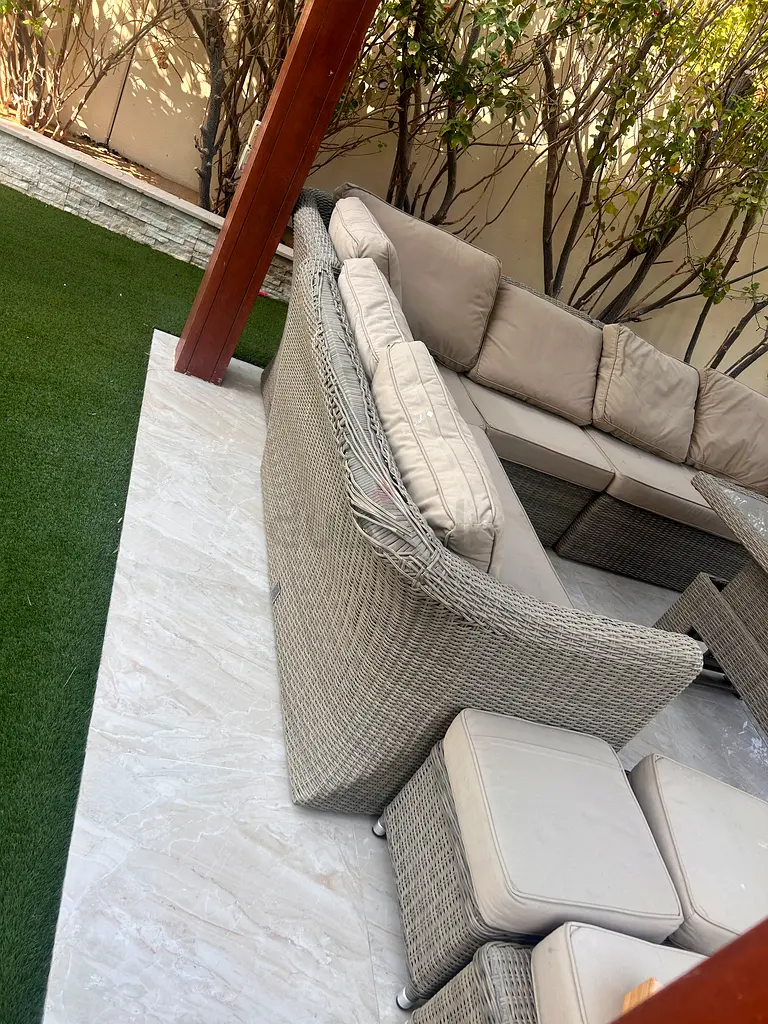 Original Maze Rattan high back corner dinner sofa