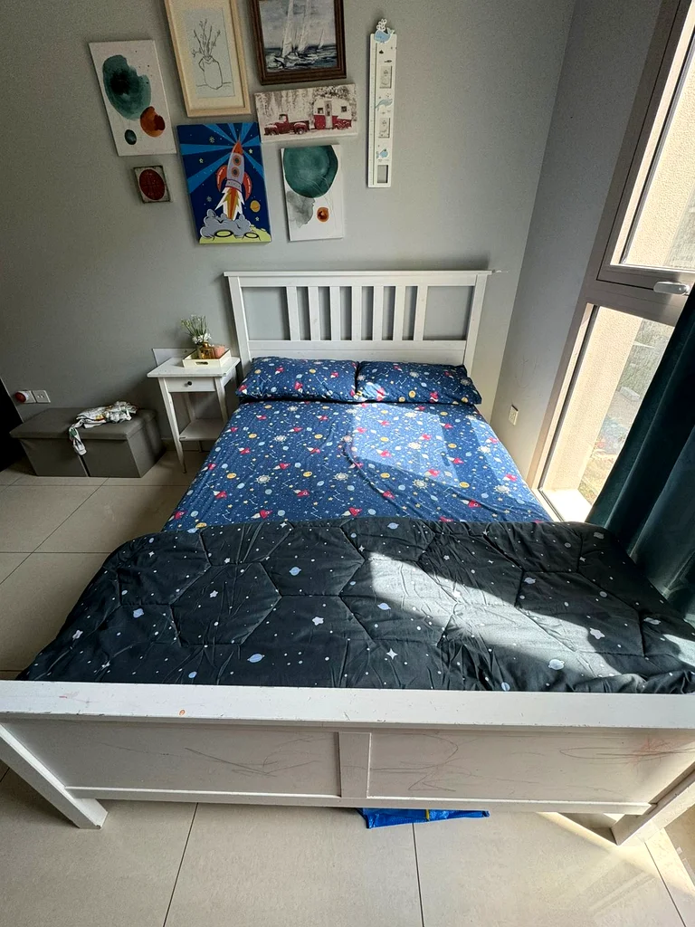IKEA queen size bed with mattress