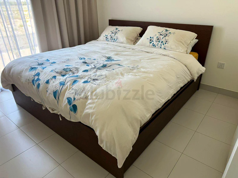 IKEA MALM king size bed with ikea HOVAG mattress and 2 storage drawers