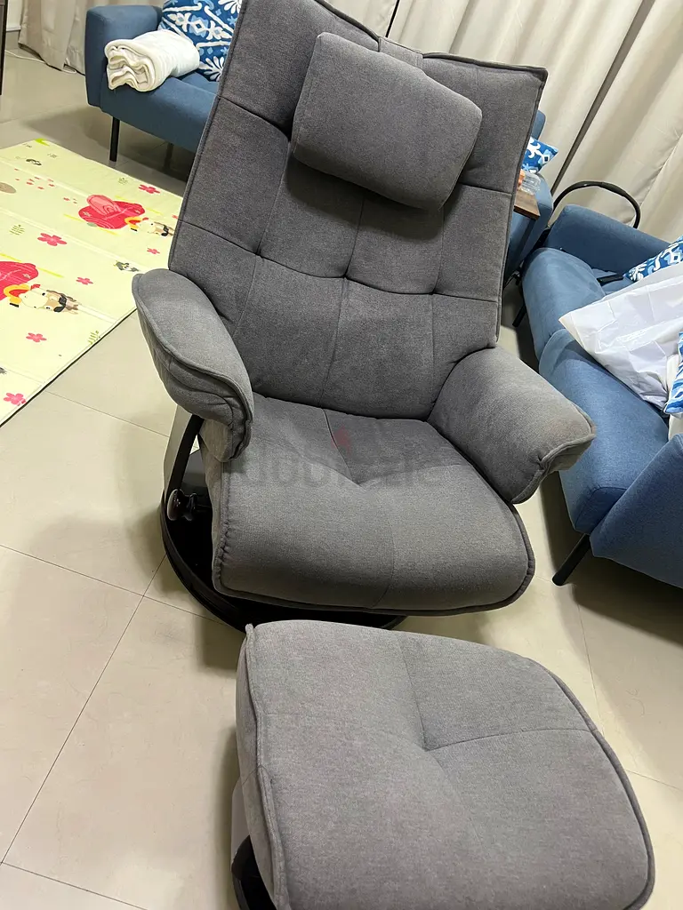 Pan Emirates Fredo Easy Chair/ Recliner with Ottoman Grey