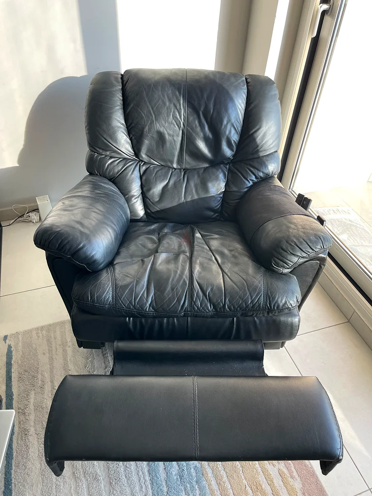 Black leather rocking recliner lazy boy