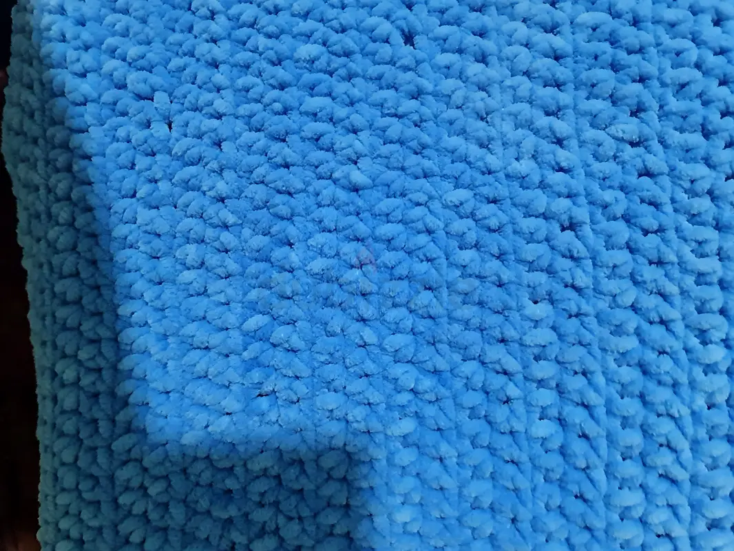 Handmade warm baby blanket, baby blue, cutesy