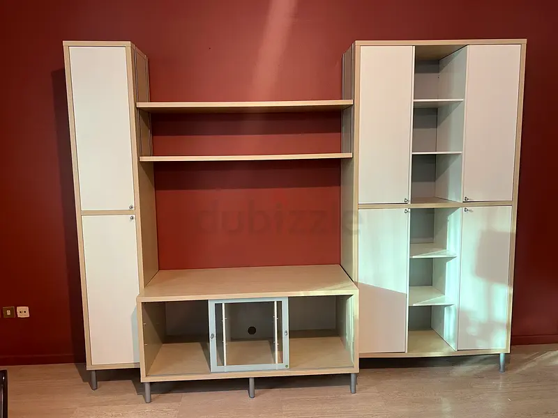 TV Unit Shelving Unit light brown / white