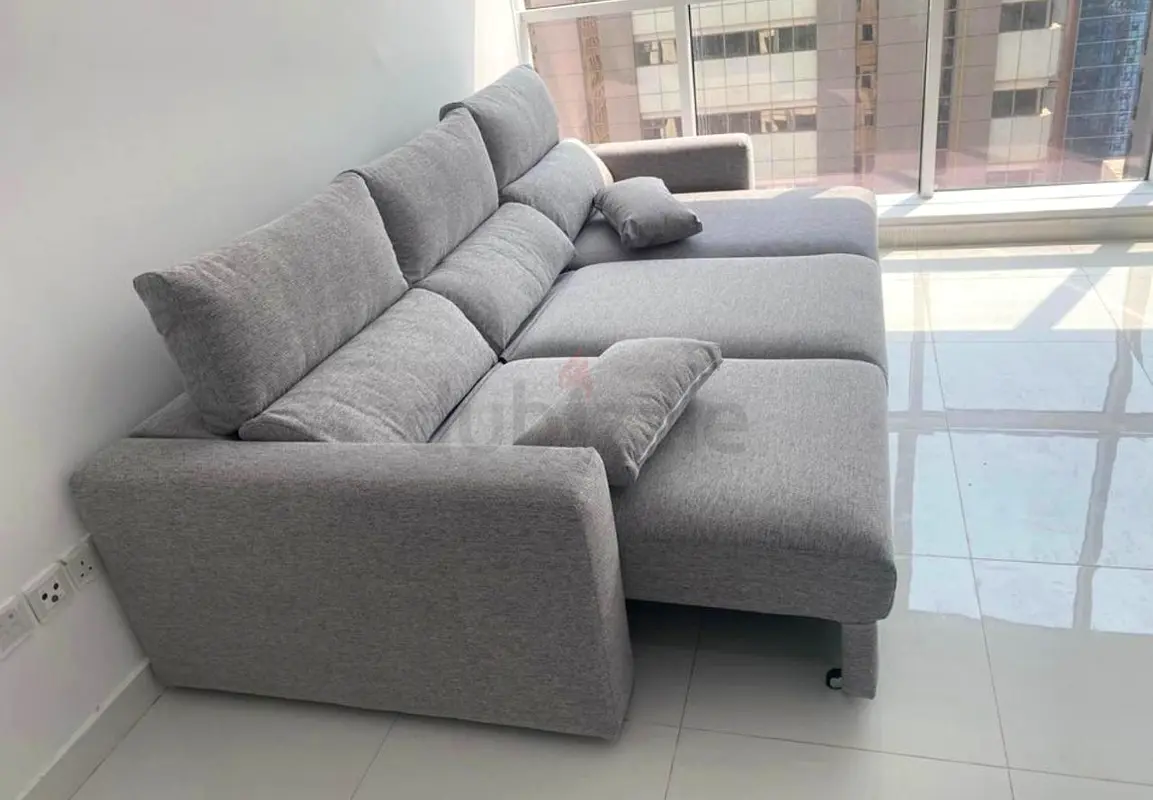 Ikea Eskilstuna lshape sofa bed under storage light grey