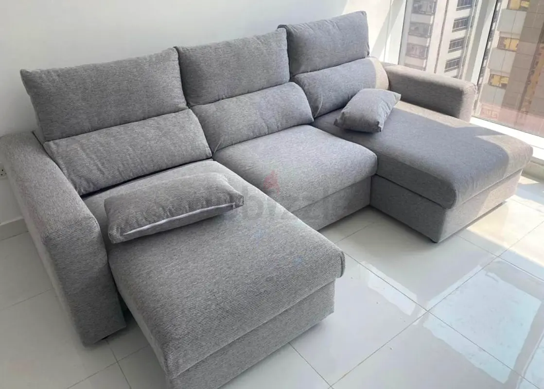 Ikea Eskilstuna lshape sofa bed under storage light grey