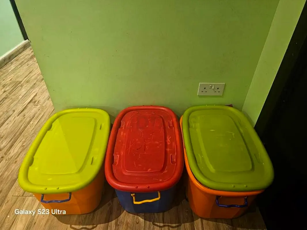 Kids room storage boxes