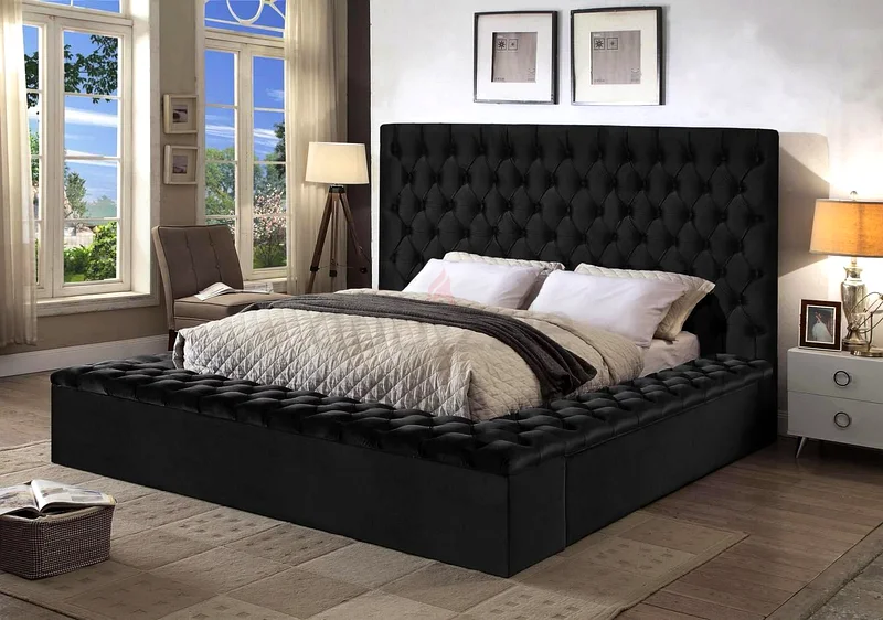 Modern King Bed for Sale in Dubai Velvet Upholstery with Free