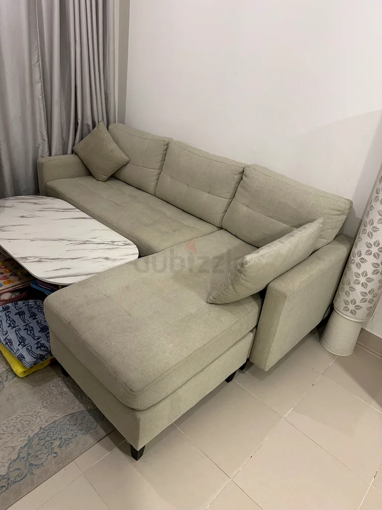 L Shaped Sofa Beige
