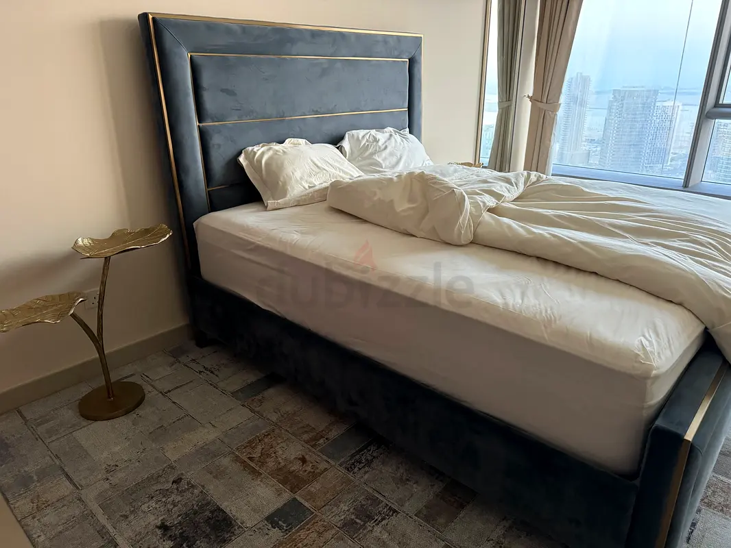 Bed for sale with mattress. Free side tables