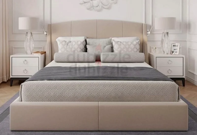 Brand New wood fabric queen size 150x190 bed frame with mattress