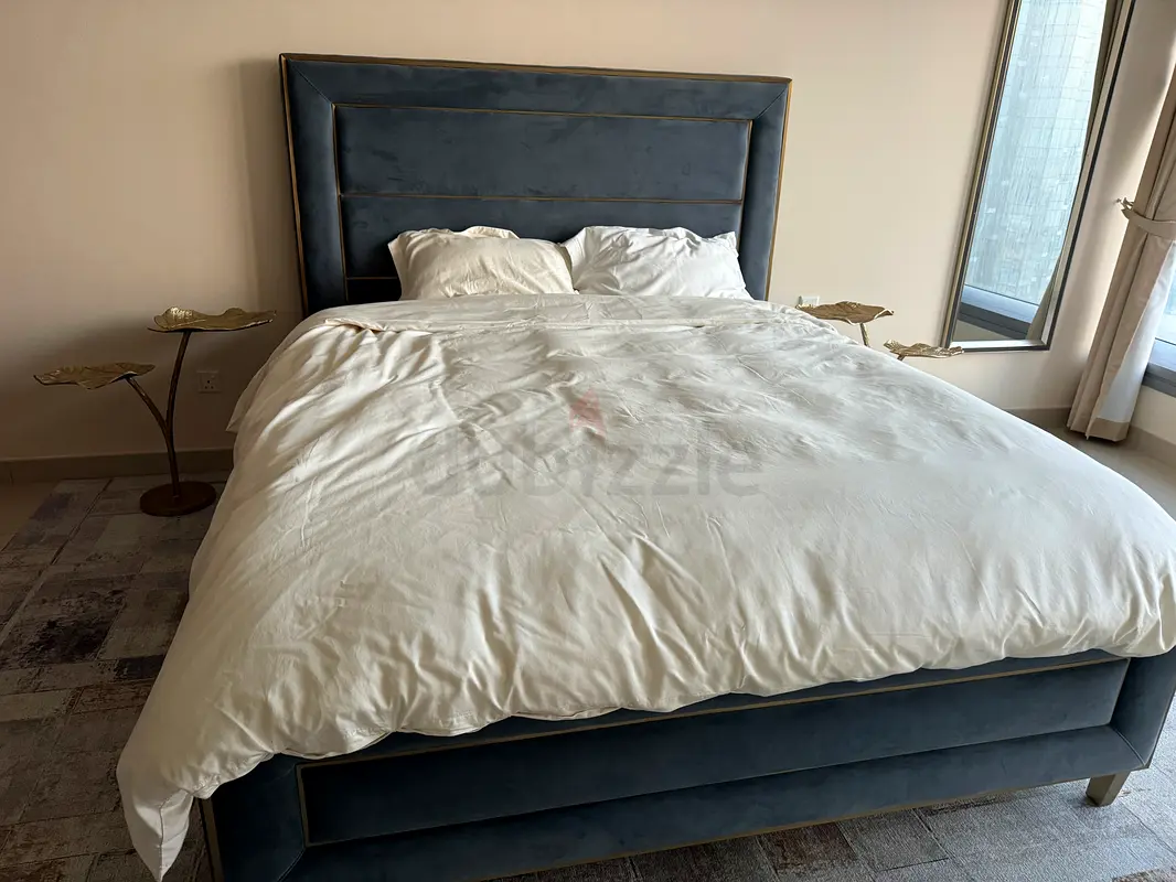 Bed for sale with mattress. Free side tables