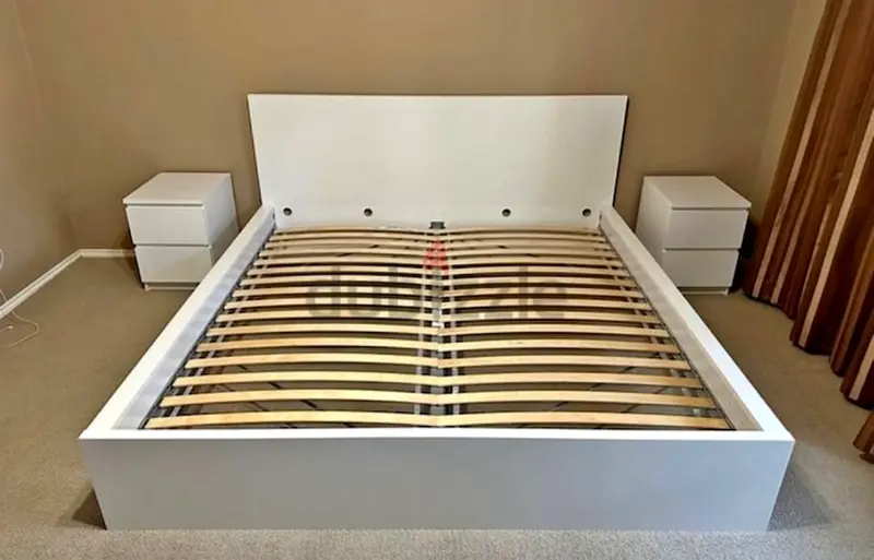IKEA Malm King Size Storage Bed Frame with IKEA brand mattress